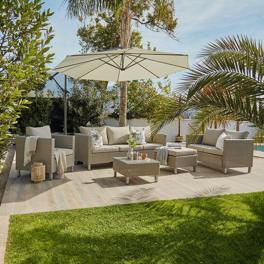 Aria Rattan Garden Sofa Set with Parasol - Laura James