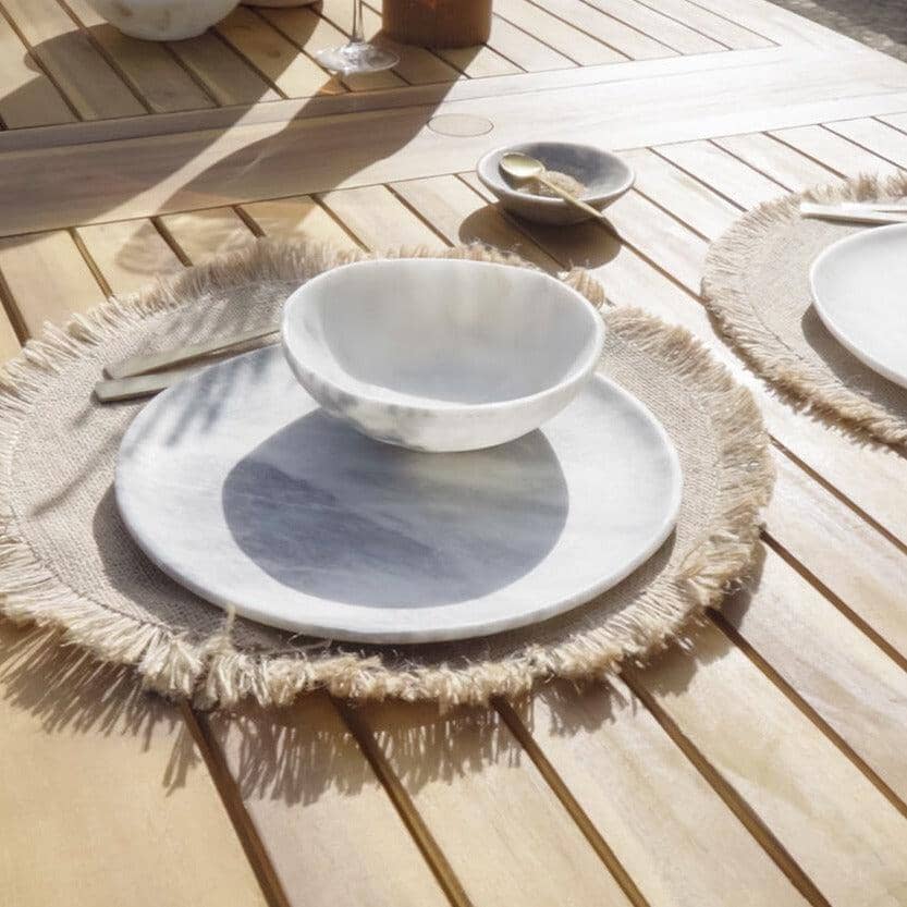 Aspen 6 Seater Wooden Extendable Garden Dining Set with Cushions & Grey Parasol - 160cm to 240cm