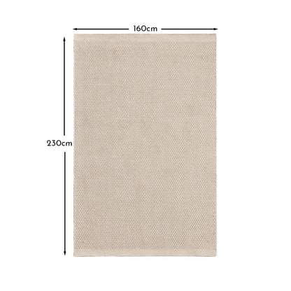 Atcham Clay/Natural Pebble Wool with Cotton Rug - 160 x 230cm
