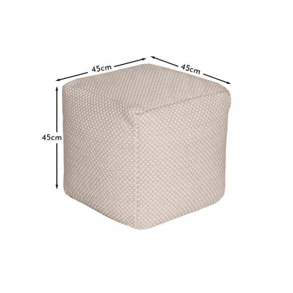 Atcham Clay/Natural Wool and Cotton Ottoman Stool - Laura James