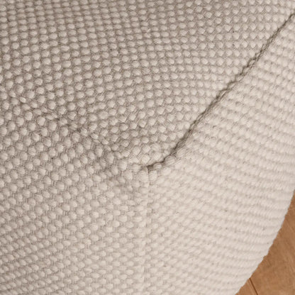 Atcham Clay/Natural Wool and Cotton Ottoman Stool - Laura James