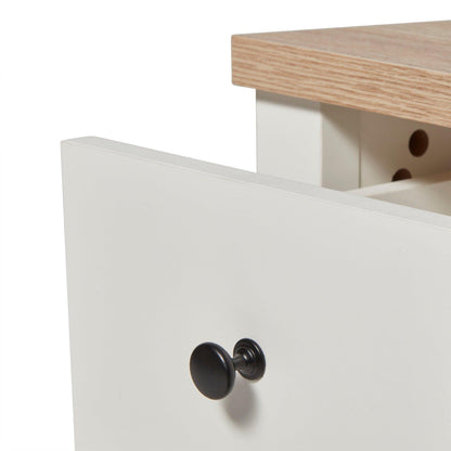 Bampton Alabaster White Bedside Table - 1 Drawer - Laura James