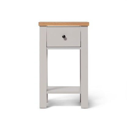 Bampton Stone Grey Bedside Table - 1 Drawer - Laura James