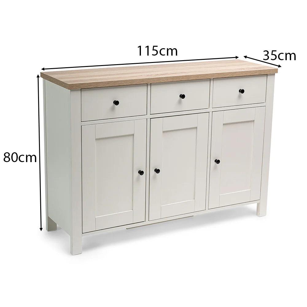 Bampton 3 Door Sideboard - White