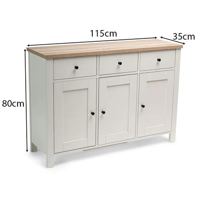 Bampton 3 Door Sideboard - White