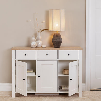 Bampton 3 Door Sideboard - Alabaster White - Laura James