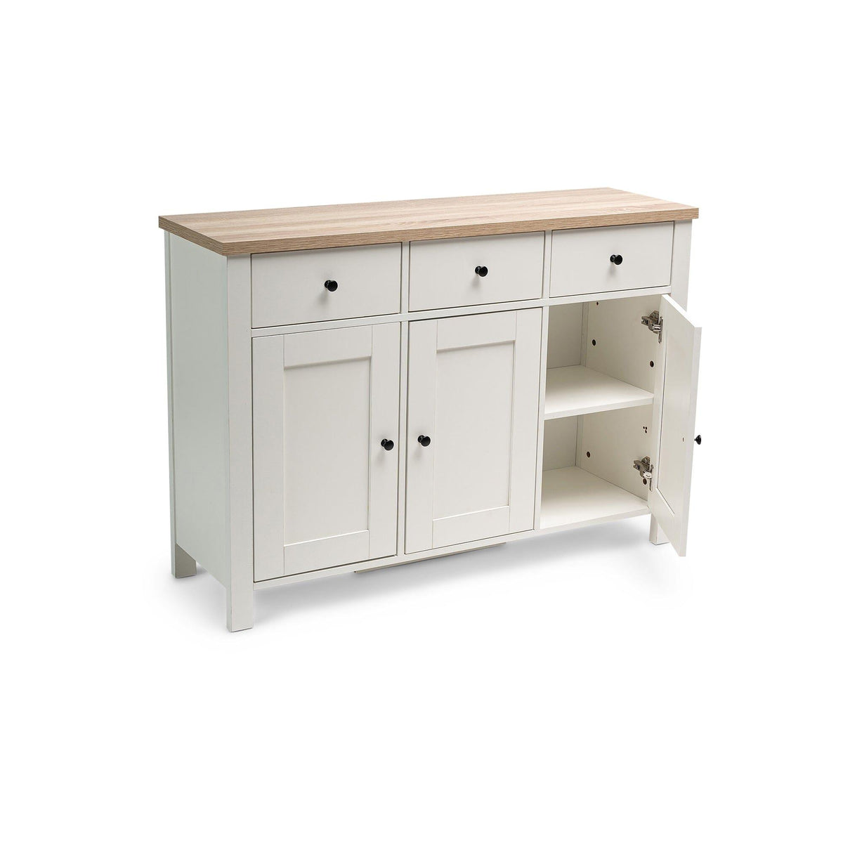 Bampton 3 Door Sideboard - Alabaster White - Laura James