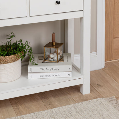 Bampton 3 Drawer Console Table - Alabaster White - Laura James