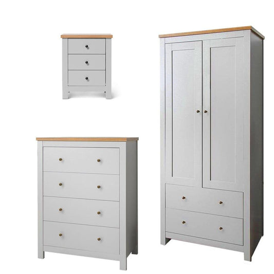 Bampton 3 Piece Bedroom Furniture Set with Chest of 4 Drawers - Laura James