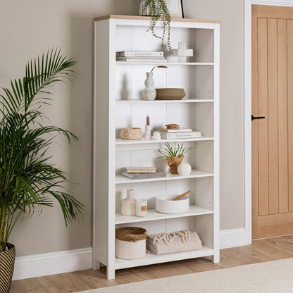 Bampton Full Height Bookcase - Alabaster White - Laura James