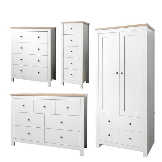 Bampton White Wardrobe & Chest of Drawers set - Laura James