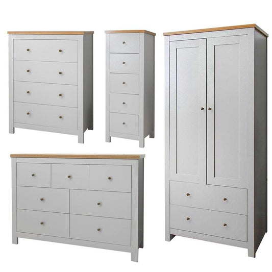 Bampton Grey Bedroom Furniture Set with Chests of Drawers - Laura James