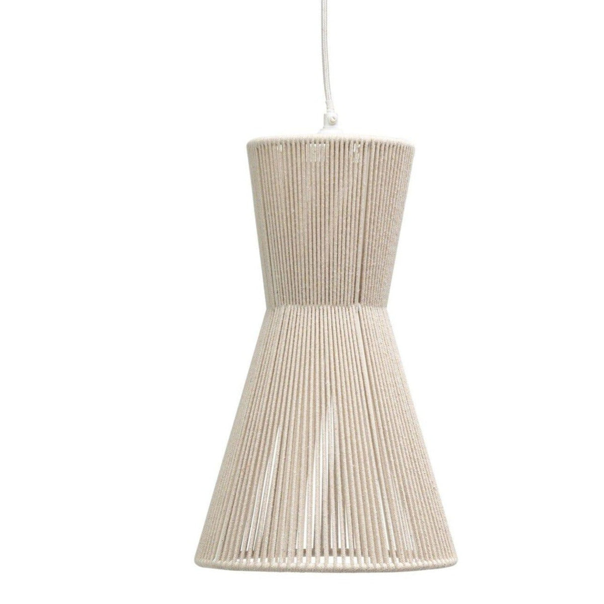 Bari White Cotton String Tapered Pendant - Laura James