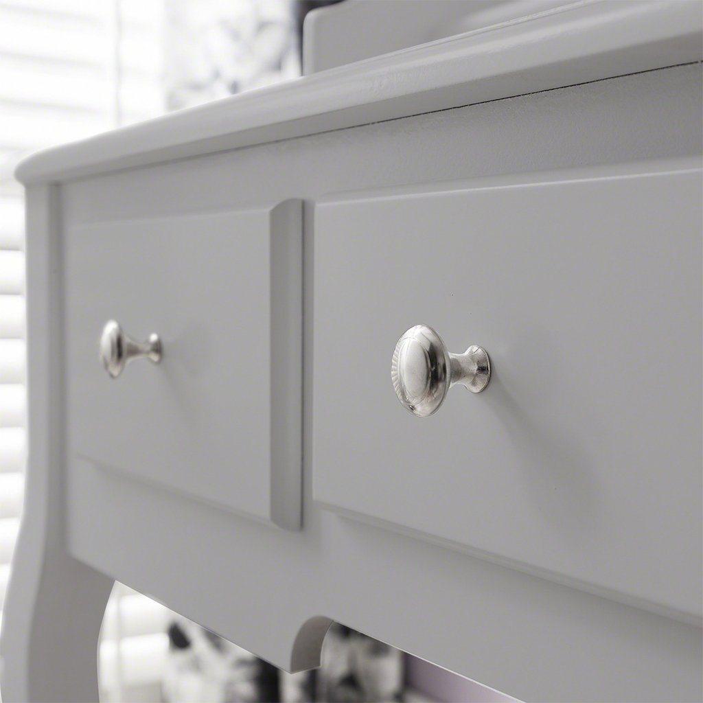 Capri Grey Dressing Table, Stool & Mirror Set - Laura James