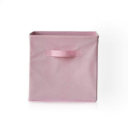 Cara 16 Cube Storage Unit - Chalk White - Two 8x2 Units - Pink Basket