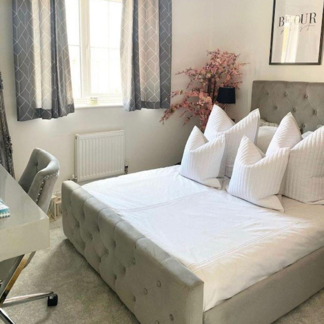 Cavil Grey King Size Upholstered Bed