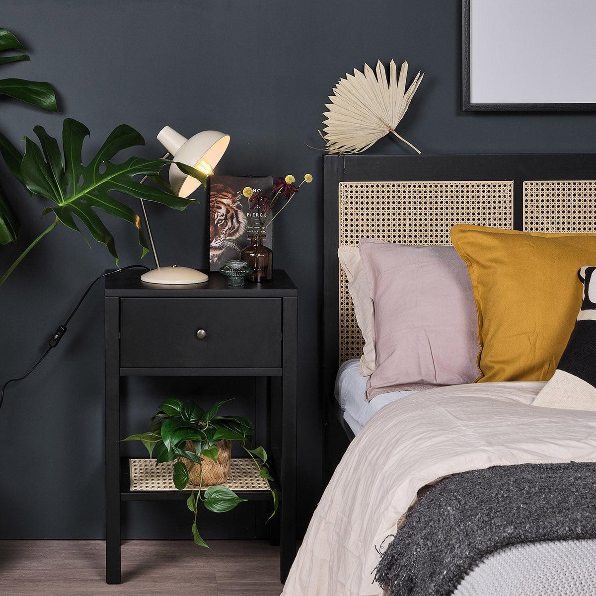 Charlie bedside table - black - Laura James