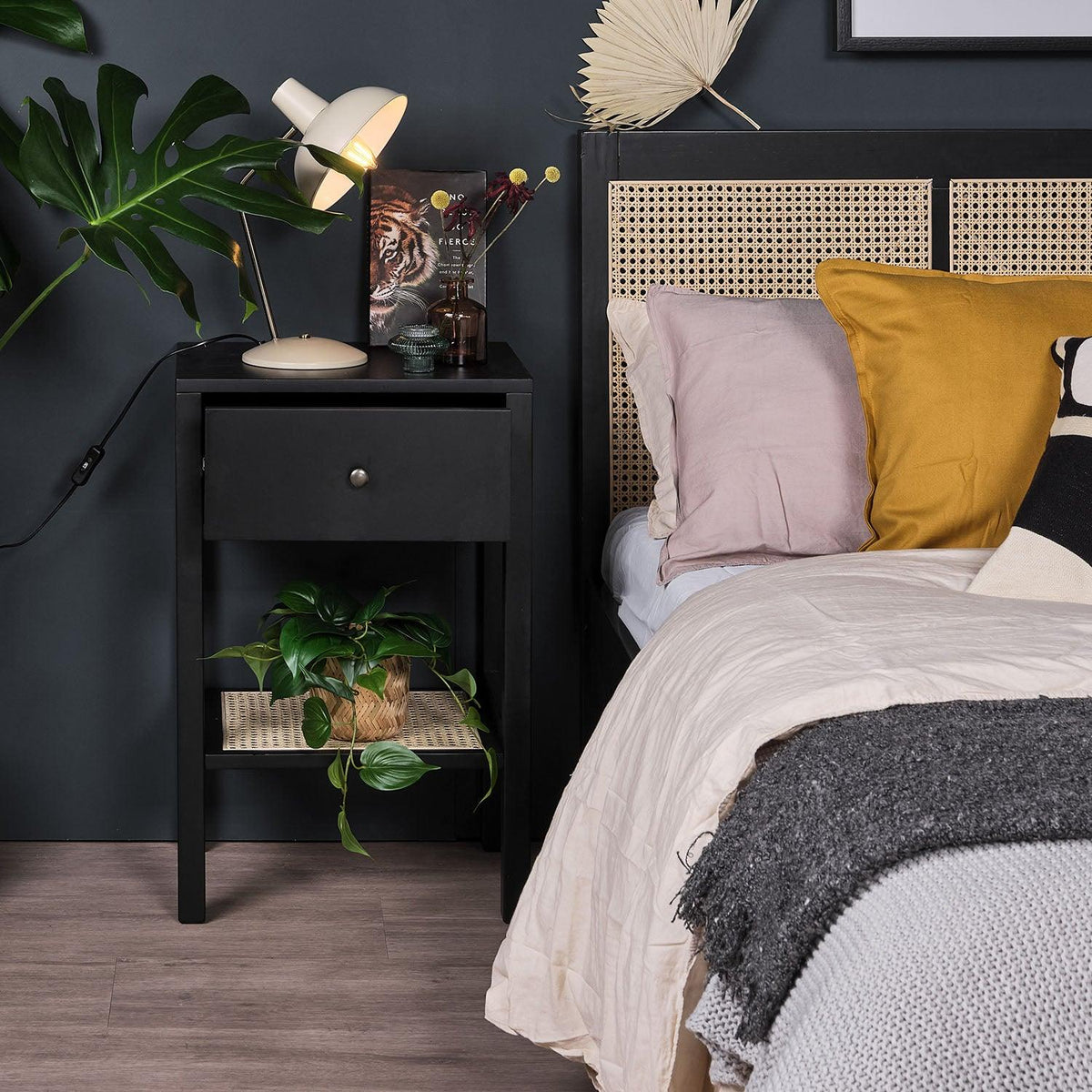 Charlie bedside table - black - Laura James