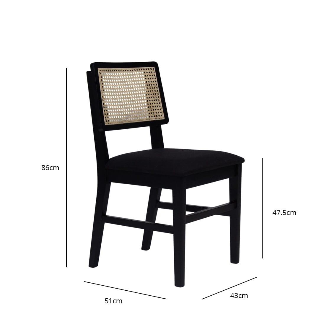 Charlie Black Dining Chairs - Set of 2 - Laura James 