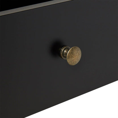 Charlie Two Drawer Console Table in Noir Black - Laura James