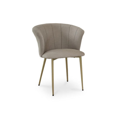 Cleo Beige Velvet Dining Chairs with Gold Legs - Set Of 2 - Laura James