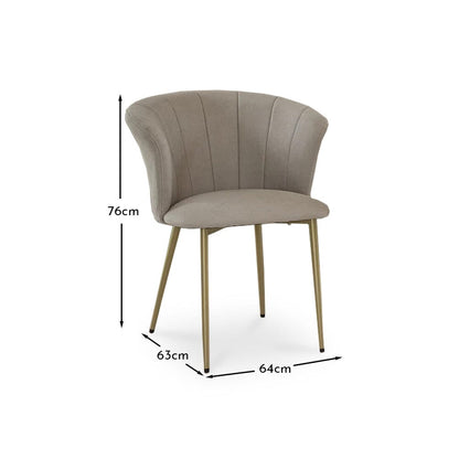 Cleo Beige Velvet Dining Chairs with Black Legs - Set Of 2 - Laura James