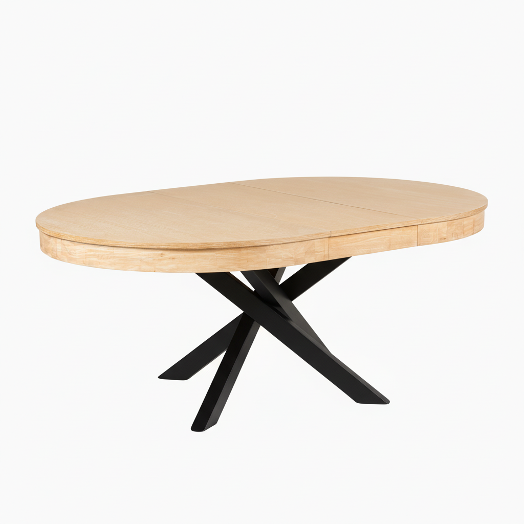 Amelia Whitewash Wood Extendable Dining Table With Black Legs - Laura James 
