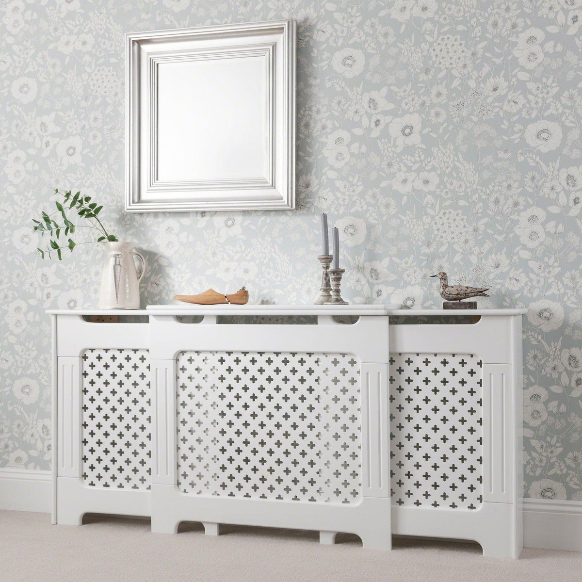 White Radiator Cover - Adjustable - Laura James