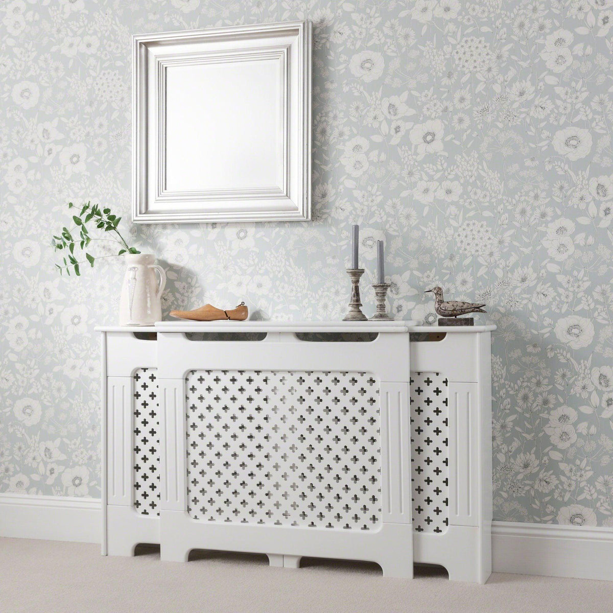 White Radiator Cover - Adjustable - Laura James