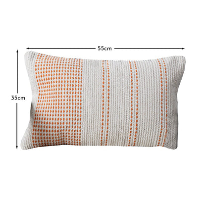 Elberton 55x35cm Cotton Striped Cushion Cover - Burnt Orange