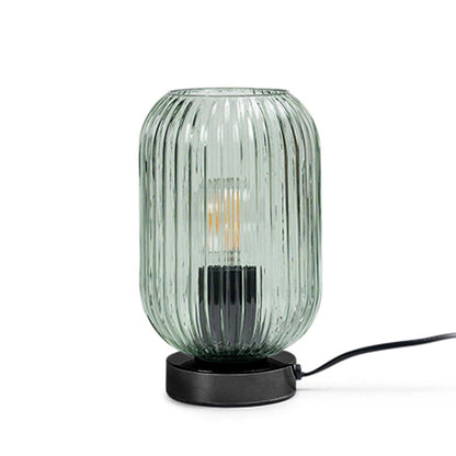 Elland 22.5cm Glass Table Lamp - Sage Green & Black - Laura James 