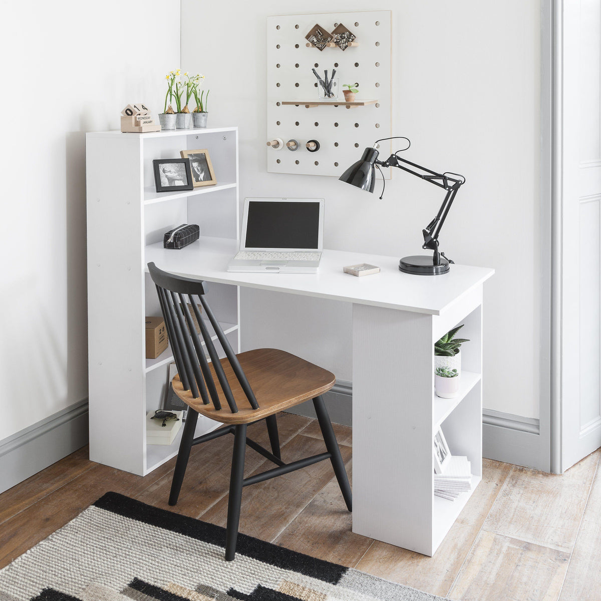 White Desk with Shelves - Laura James