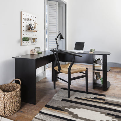 Black Corner - L-Shape Computer Desk - Laura James