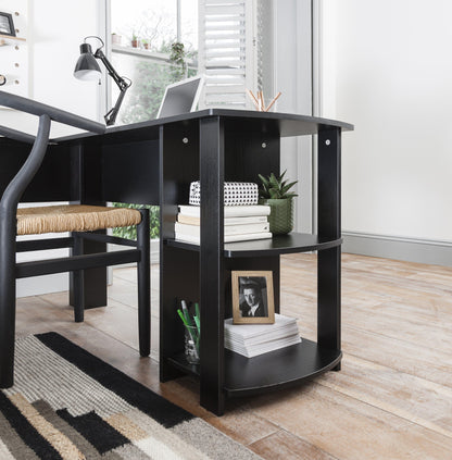 Black Corner - L-Shape Computer Desk - Laura James