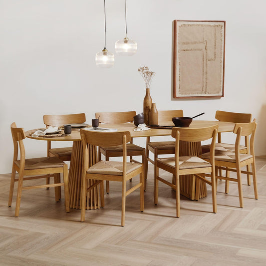 Wooden Woven Chairs Set 2 - Oak - Laura James