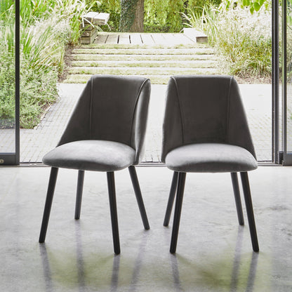Willow 4 Seater Black Dining Table Set - Freya Grey Dining Chairs with Black Legs - Laura James