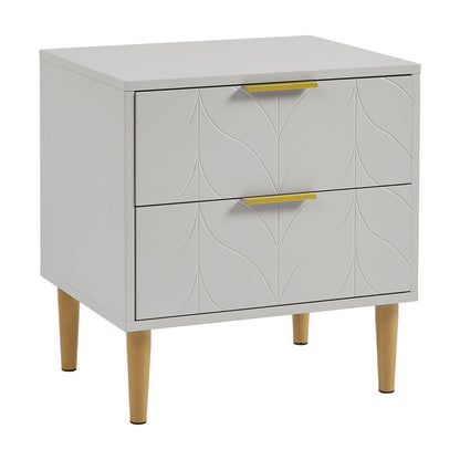 Gloria bedside table - grey and brass effect - Laura James