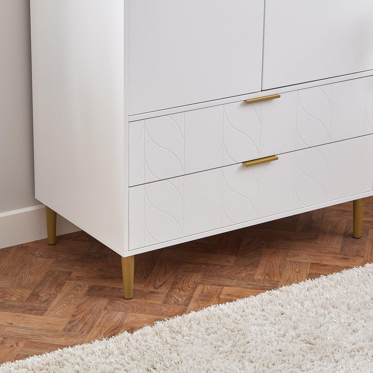 Gloria 2 Door Wardrobe - White - Laura James