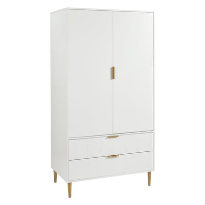 Gloria 2 Door Wardrobe - White - Laura James