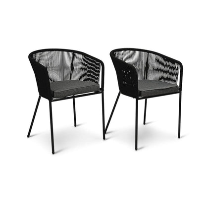 Hali Black 6 Seater Outdoor Wooden Dining Set - 235cm - Laura James