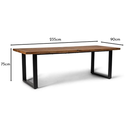 Hali 4 Seater Outdoor Dining Set with Hali Natural Chairs - 235cm