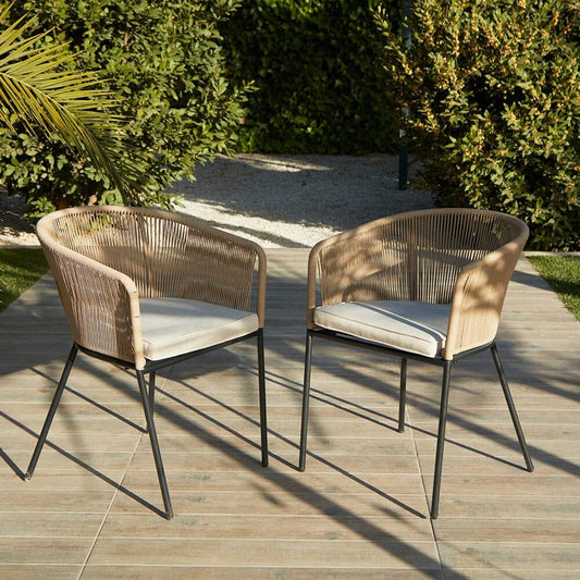 Hali Natural Rope Chair with cushions - Set of 2 - Laura James