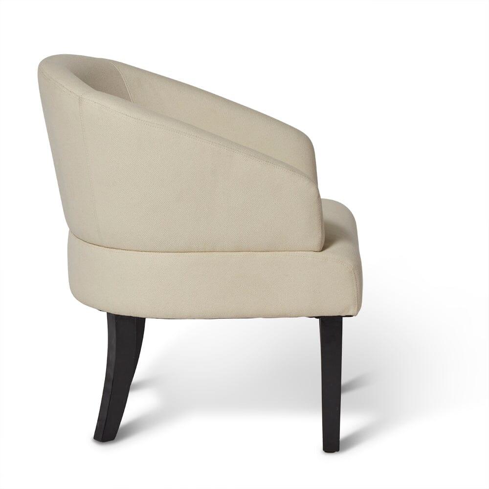 Henriette Occasional Chair – Ivory Woolly Twill and Dark Wood Legs - Laura James