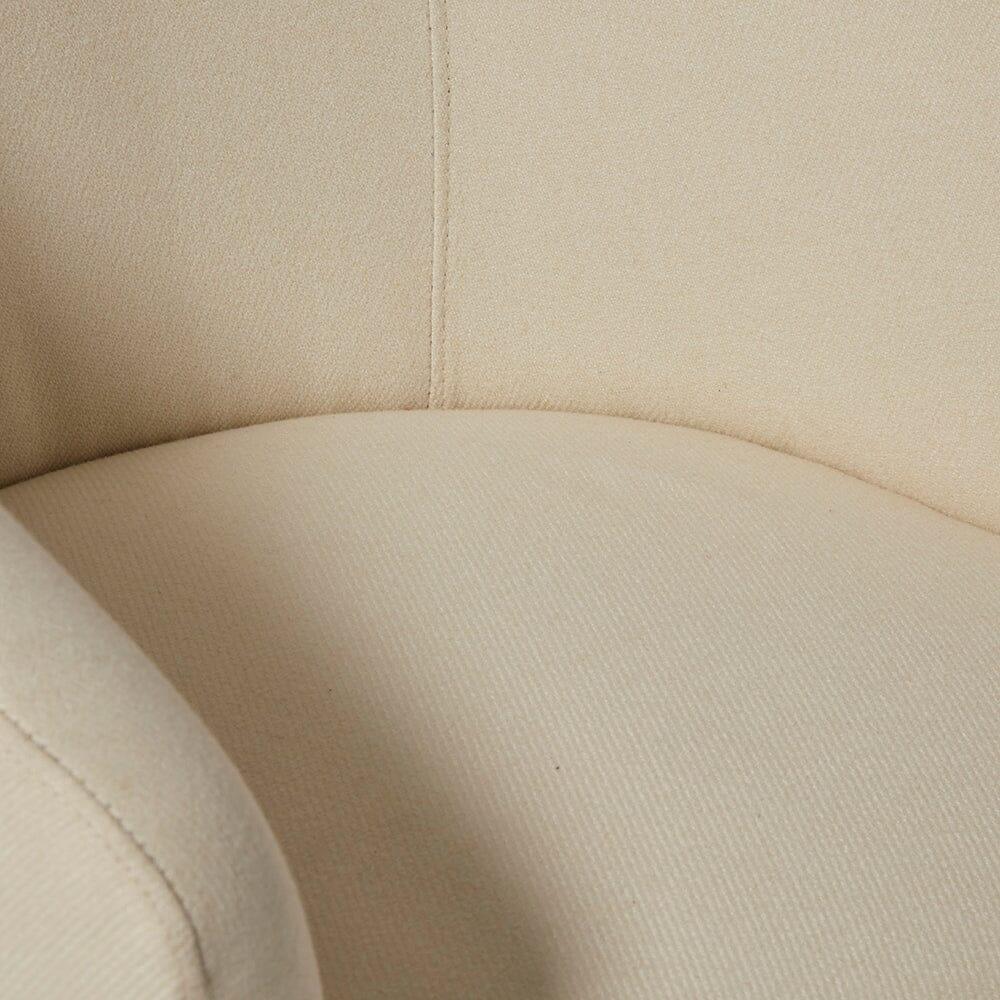 Henriette Occasional Chair – Ivory Woolly Twill and Dark Wood Legs - Laura James