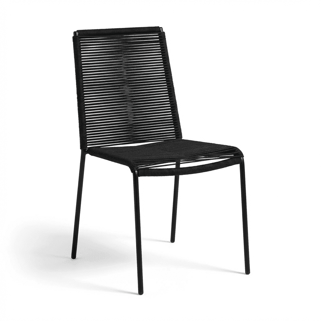 Ryder Dining Chair Set of 2 - Black Rope - Laura James