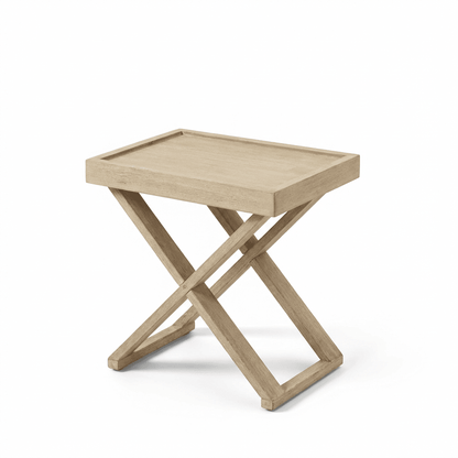 Akira Brushed Light Acacia Side Table - Laura James