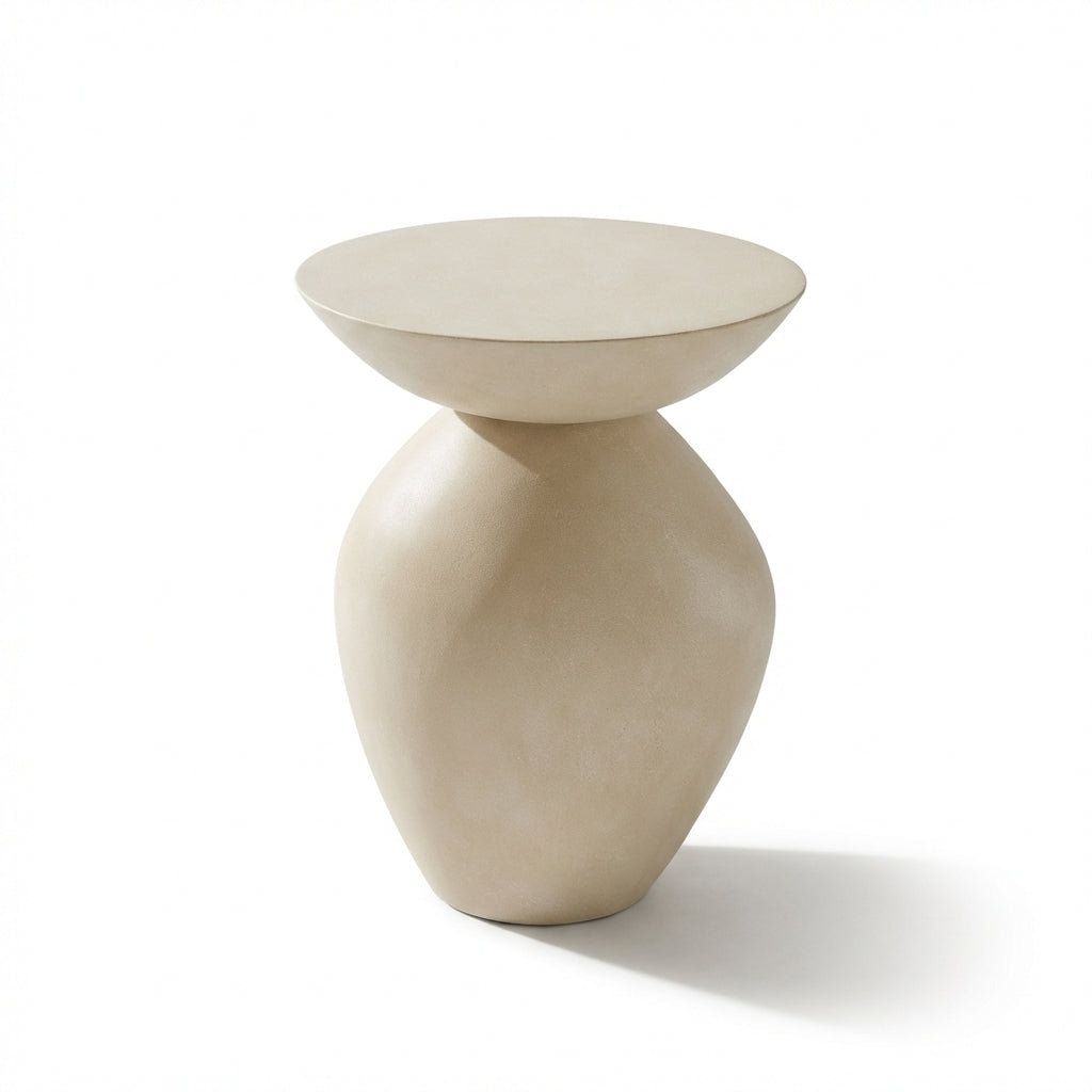 Alder Concrete Garden Side Table - Sand - Laura James