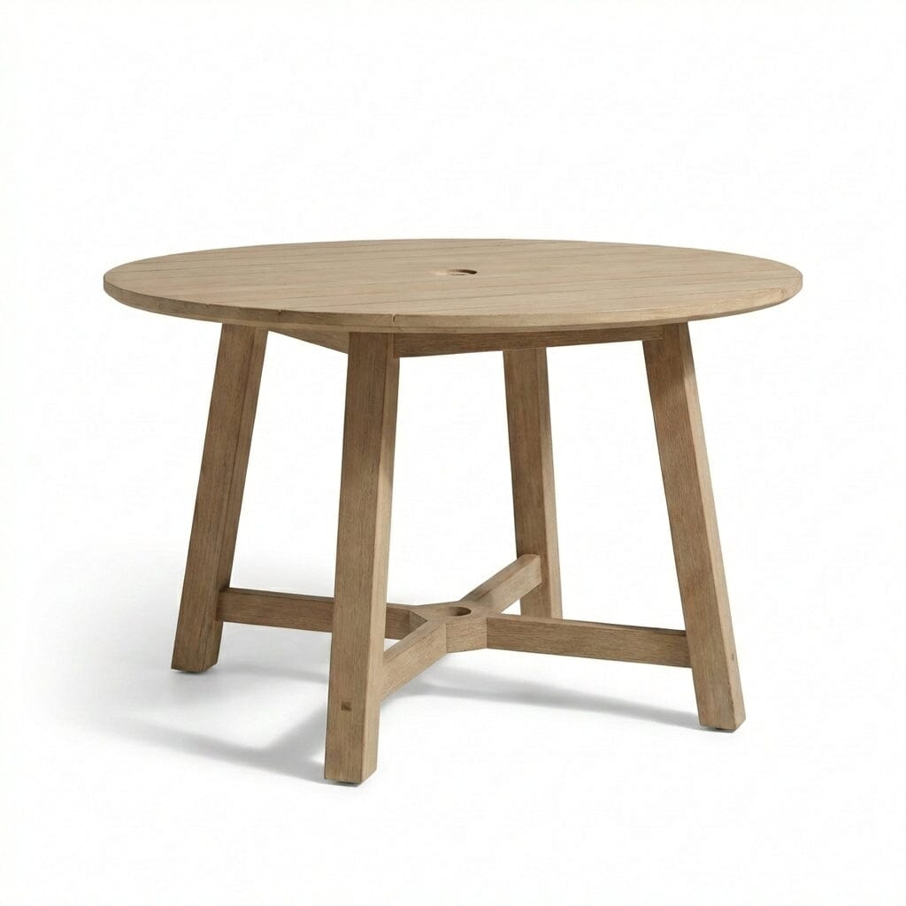 Shiro Round Garden Table - Brushed Light Acacia - Laura James