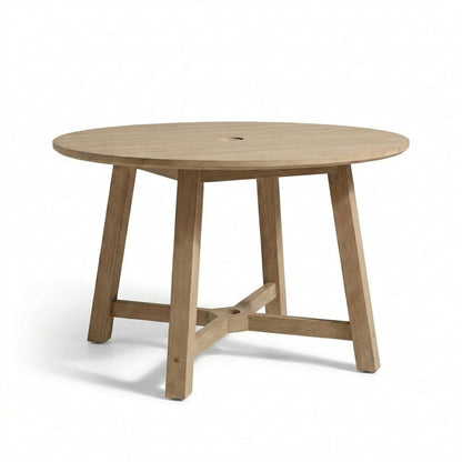 Shiro Round Garden Table - Brushed Light Acacia - Laura James