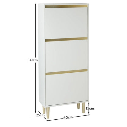 Outlet - Iliana Shoe Cabinet - 3 Door - White